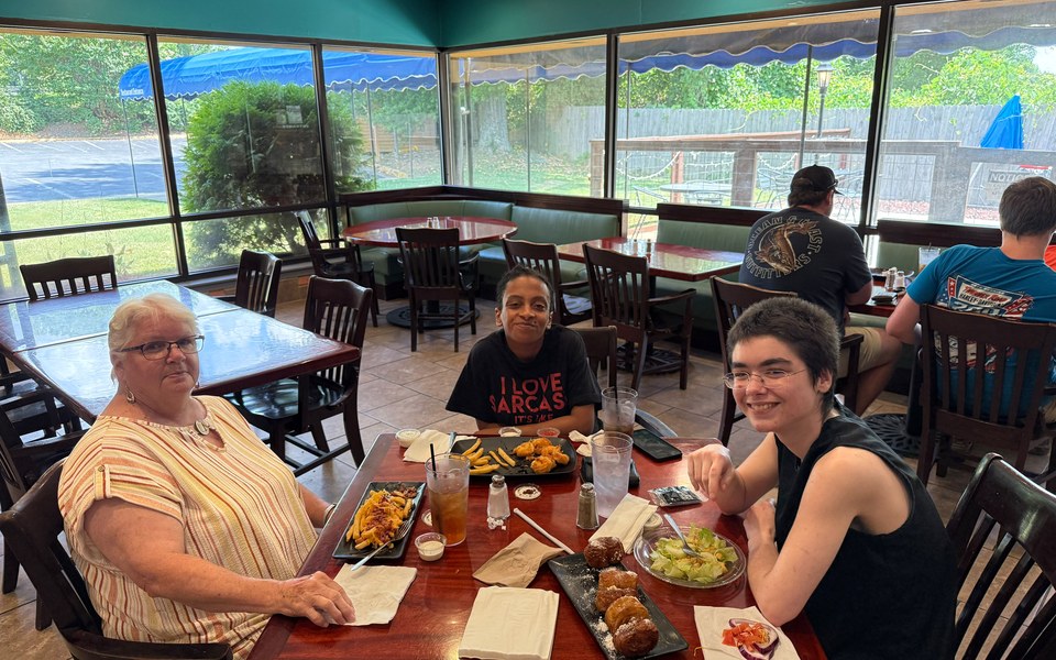 Customers enjoying Bottomz Up