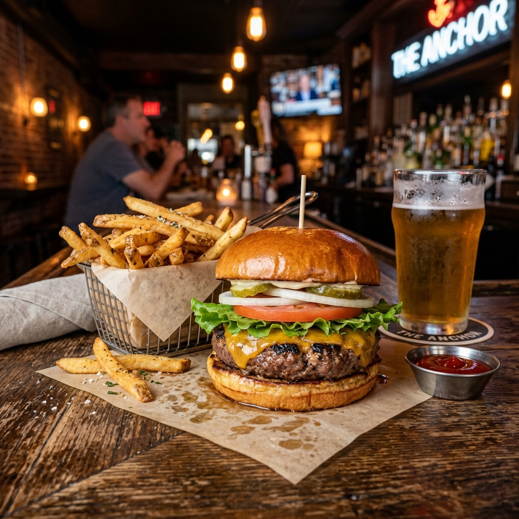 Classic House Burger with fries