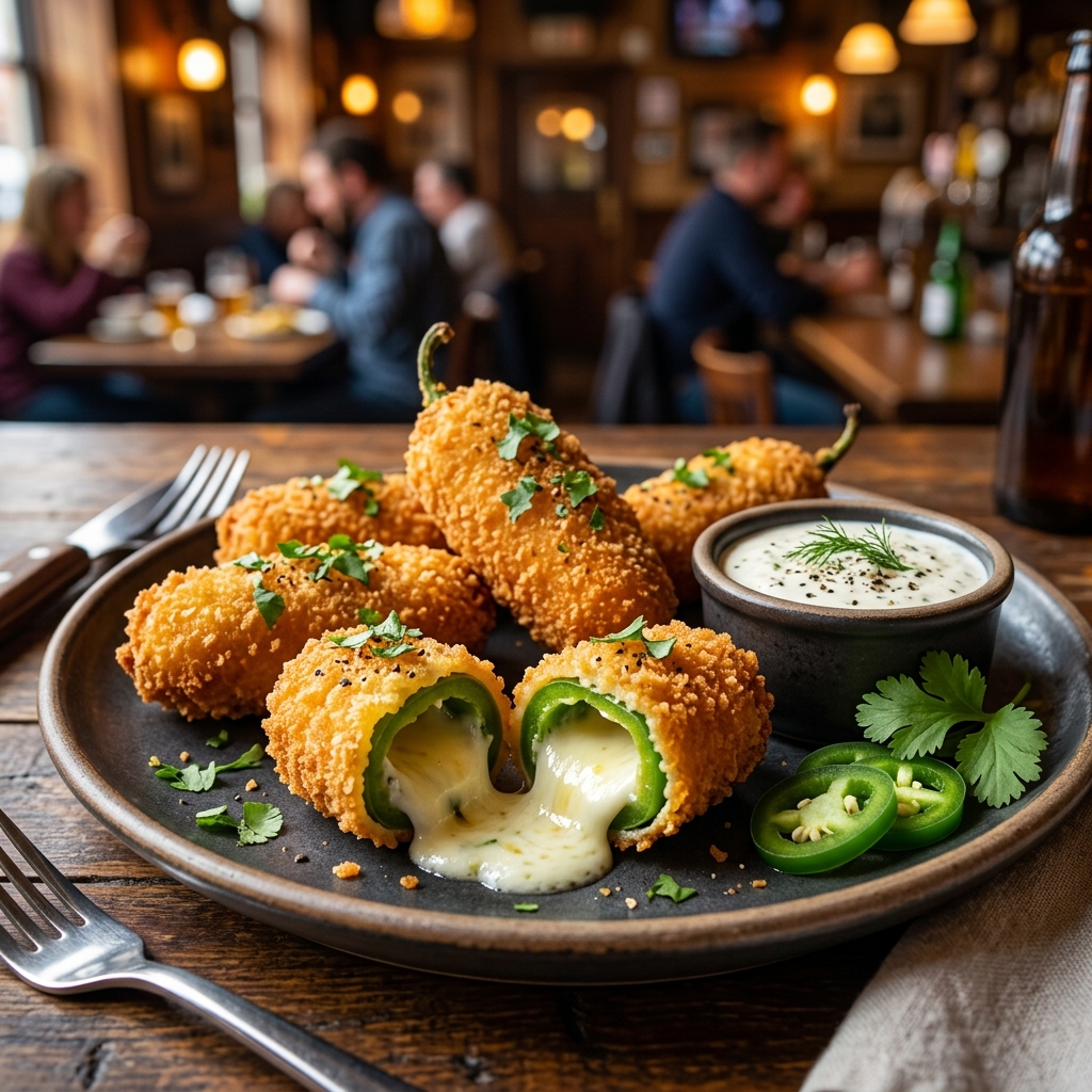 Jalapeño poppers stuffed with cream cheese